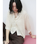 透かし柄ニットポロ