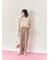 【イージーケア】サイドタブストレートパンツ