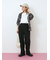 【イージーケア】サイドタブストレートパンツ