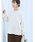 微起毛花ジャガードニットプルオーバー
