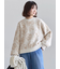 花柄シャギーニットプルオーバー