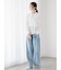 袖シャーリングシアーストライプブラウス