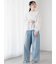 袖シャーリングシアーストライプブラウス