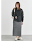 袖シャーリングシアーストライプブラウス