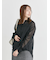 袖シャーリングシアーストライプブラウス