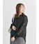 袖シャーリングシアーストライプブラウス