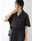 【セットアップ可】麻調スキッパーブラウス