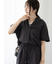 【セットアップ可】麻調スキッパーブラウス