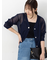 ビジュー付きシアーVネックカーディガン