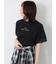 型押しプリント袖切替Tシャツ