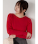 もちもちケーブルVネックニット