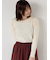 もちもちケーブルVネックニット