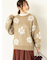 起毛花柄ジャカードニットプルオーバー