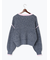 片畦配色クロップドモックネックニットプルオーバー