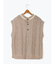 後ろ開きライン入りニットベスト