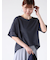 プレーティング袖タックTシャツ
