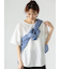 プレーティング袖タックTシャツ