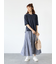 【接触冷感】サイドスリットハーフスリーブニット