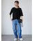 【接触冷感】サイドスリットハーフスリーブニット