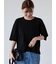 【接触冷感】サイドスリットハーフスリーブニット