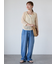 麻タッチ衿付きメッシュニットカーディガン