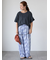 プレーティング袖タックTシャツ