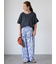 プレーティング袖タックTシャツ