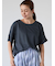 プレーティング袖タックTシャツ