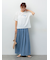 麻混ギャザースカート(セットアップ可)