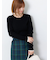 配色クルーネックリブニット