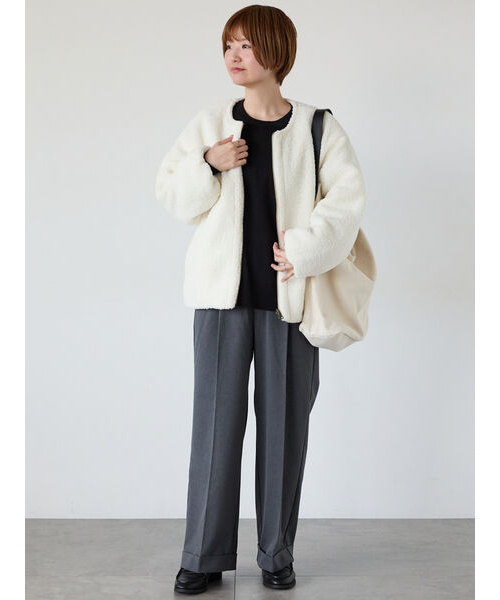 裾ダブルウエストタックパンツ｜ルノンキュールの通販｜&mall（アンド