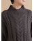 ハイネックケーブルニットプルオーバー