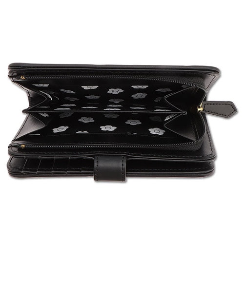 【美品】MARY QUANT デイジーパッチスナップ2 Lウォレット 黒 公式】【デイジーパッチスナップ2 Lウォレット】マリークワント