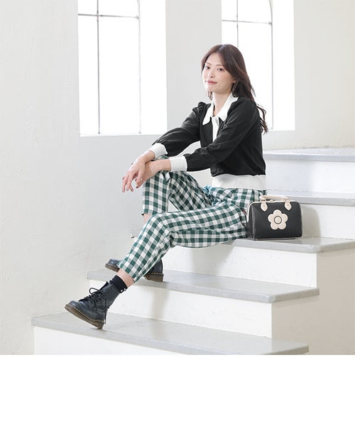 MARY QUANT デイジークラシカル ミニボストン ブラック デイジー