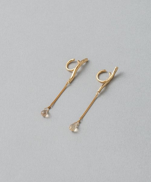 ete エテ イヤリング シャンパンクォーツ ドロップ ギフト 国内 シャンパンクォーツ ドロップ イヤリング｜エテの通販｜&mall