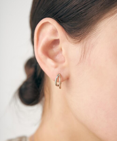 ダブルライン バイカラー ハグピアス｜エテの通販｜&mall