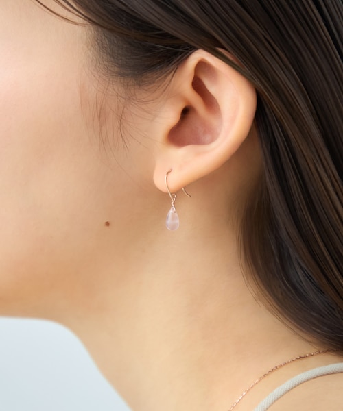 チェリーブロッサム] K10PG ローズクォーツ ピアス｜エテの通販｜&mall