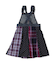 Checked Switching Pleats Jumper Skirt