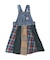 Checked Switching Pleats Jumper Skirt