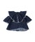 Work Denim Ruffled Blouse