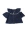Work Denim Ruffled Blouse