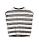 Striped Button Sleeveless Tee
