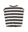 Striped Button Sleeveless Tee