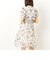 半袖花柄シフォンワンピース