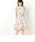 半袖花柄シフォンワンピース