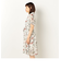 半袖花柄シフォンワンピース