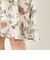 半袖花柄シフォンワンピース