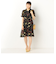 半袖花柄シフォンワンピース