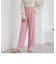 シフォンプリーツストレートパンツ