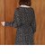 長袖花柄シャーリングワンピース